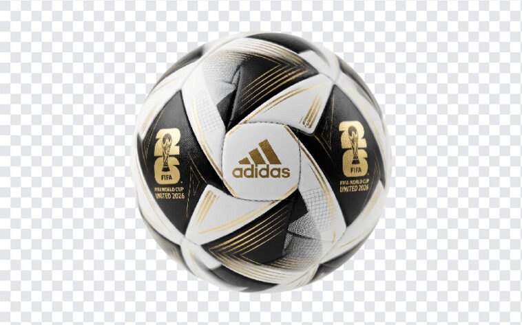 Fifa World Cup 2026 Soccer Ball PNG with sleek design for sports projects, transparent background PNG.