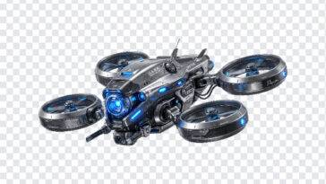 Futuristic SciFi Scouting Drone PNG with sleek design, ideal for tech projects, transparent background PNG.