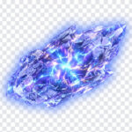 Glowing Elemental Crystal Shard PNG with vibrant colors and energy effects, perfect for fantasy designs, transparent background PNG.