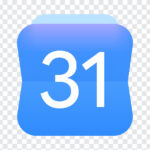 Google Calendar New Icon 2026 PNG in blue gradient style for digital planners, transparent background PNG.