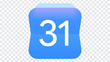 Google Calendar New Icon 2026 PNG in blue gradient style for digital planners, transparent background PNG.