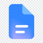 Google Docs New Icon 2026 PNG in a sleek blue gradient style, ideal for digital presentations, transparent background PNG.