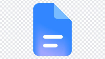 Google Docs New Icon 2026 PNG in a sleek blue gradient style, ideal for digital presentations, transparent background PNG.