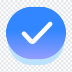 Google Tasks New Icon 2026 PNG featuring a blue gradient checkmark, perfect for digital projects, transparent background PNG.
