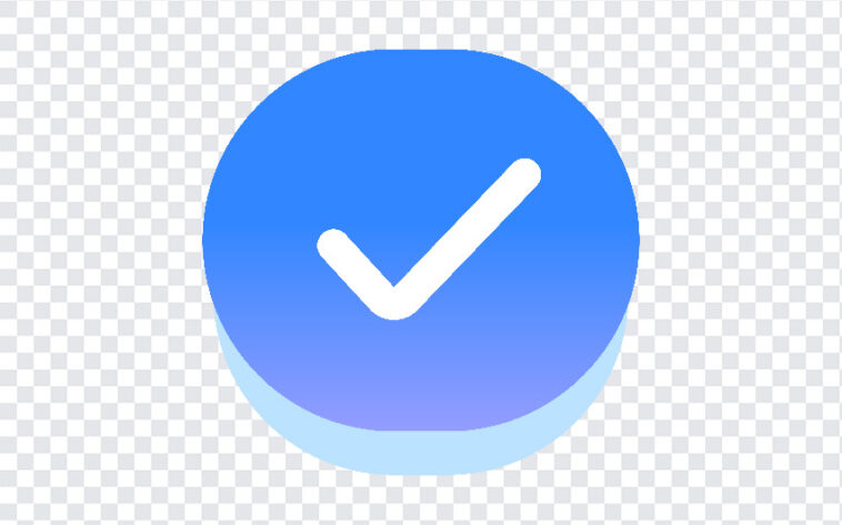 Google Tasks New Icon 2026 PNG featuring a blue gradient checkmark, perfect for digital projects, transparent background PNG.