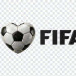 I Love Fifa Transparent PNG featuring a soccer ball heart design, ideal for sports fans, transparent background PNG.