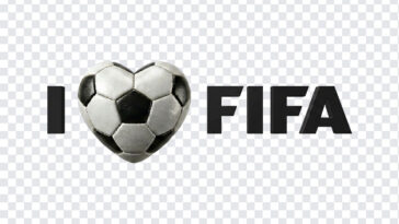 I Love Fifa Transparent PNG featuring a soccer ball heart design, ideal for sports fans, transparent background PNG.