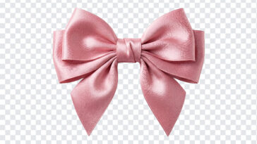 Pink Satin Coquette Bow PNG with elegant design, perfect for crafts and digital projects, transparent background PNG.