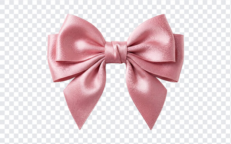 Pink Satin Coquette Bow PNG with elegant design, perfect for crafts and digital projects, transparent background PNG.
