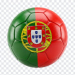 Portugal Flag Soccer Ball PNG featuring a detailed design with a transparent background PNG.