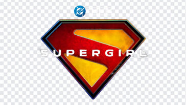 Supergirl Movie Logo DC Studios PNG featuring iconic emblem design, transparent background PNG.