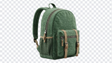 Backpack School Bag PNG Transparent with realistic design, ideal for educational projects, transparent background PNG.