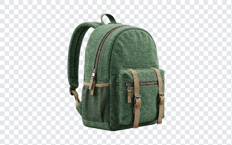 Backpack School Bag PNG Transparent with realistic design, ideal for educational projects, transparent background PNG.