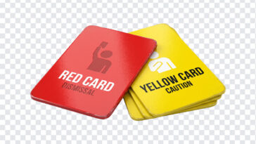 Soccer Referee Cards Transparent PNG featuring red and yellow cards, sports use, transparent background PNG.
