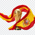 Spain With Fifa Wold Cup 2026 Transparent PNG featuring trophy and flag, ideal for sports designs