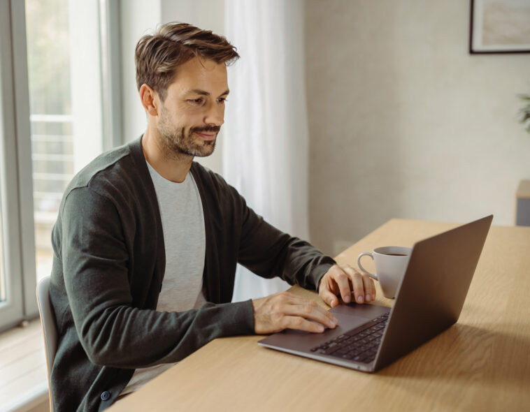 Professional Woman Working From Home Laptop Home Office, modern setting, remote work PNG