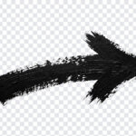 Brush Stroke Arrow Bold Paint Transparent PNG with artistic style for design projects, transparent background PNG.