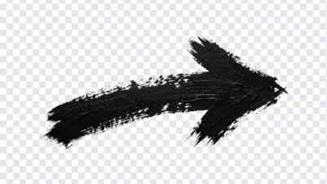 Brush Stroke Arrow Bold Paint Transparent PNG with artistic style for design projects, transparent background PNG.