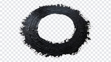 Brush Stroke Round Circle Paint Transparent PNG with textured style for art projects, transparent background PNG.