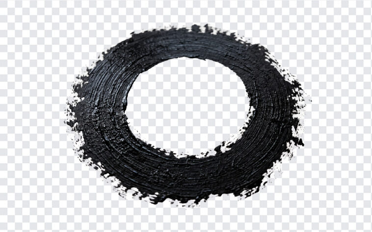 Brush Stroke Round Circle Paint Transparent PNG with textured style for art projects, transparent background PNG.