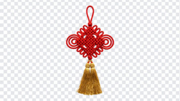 Chinese Knot Red Tassel Transparent PNG with intricate design, ideal for cultural projects, transparent background PNG.