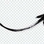 Hand Drawn Arrow Curved Sketch Transparent PNG with artistic brush style for design projects, transparent background PNG.