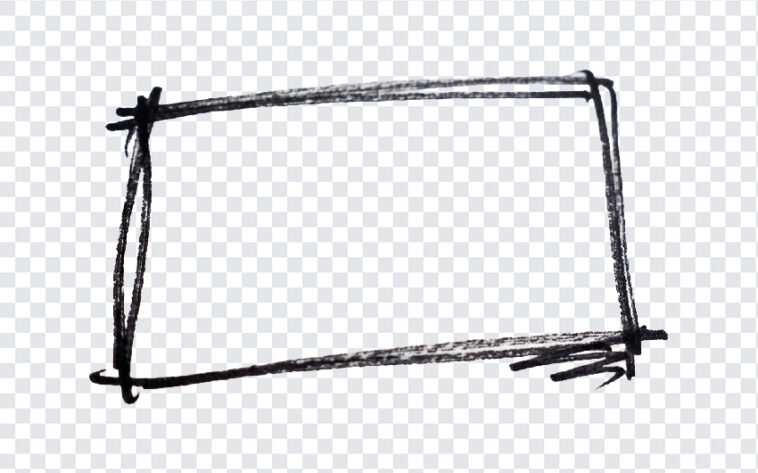 Hand Drawn Box Rectangle Sketch Transparent PNG with artistic style for design projects, transparent background PNG.
