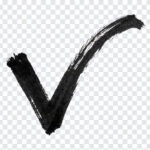 Hand Drawn Checkmark Bold Transparent PNG with artistic brushstroke style for design projects, transparent background PNG.