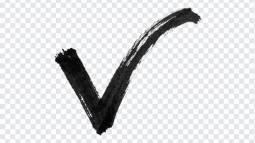 Hand Drawn Checkmark Bold Transparent PNG with artistic brushstroke style for design projects, transparent background PNG.