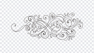 Hand Drawn Loop Swirl Doodle Transparent PNG with intricate design for decorative use, transparent background PNG.