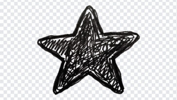Hand Drawn Star Scribble Transparent PNG with sketch style, ideal for creative projects, transparent background PNG.