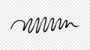Hand Drawn Underline Squiggle Transparent PNG with artistic style for design projects, transparent background PNG.