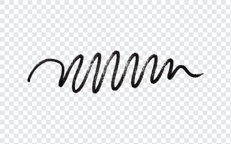 Hand Drawn Underline Squiggle Transparent PNG with artistic style for design projects, transparent background PNG.