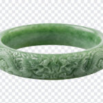 Jade Dragon Bracelet Green Transparent PNG featuring intricate dragon carvings, ideal for jewelry design and digital art projects, transparent background PNG.