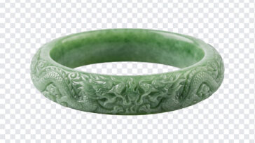 Jade Dragon Bracelet Green Transparent PNG featuring intricate dragon carvings, ideal for jewelry design and digital art projects, transparent background PNG.