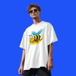 Mens Oversized Tshirt PSD Mockup featuring a casual style with a transparent background PNG.