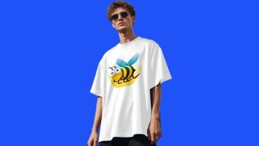 Mens Oversized Tshirt PSD Mockup featuring a casual style with a transparent background PNG.