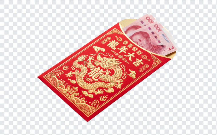 Red Envelope Hongbao Gold Pattern Transparent PNG with intricate design, ideal for digital projects, transparent background PNG.