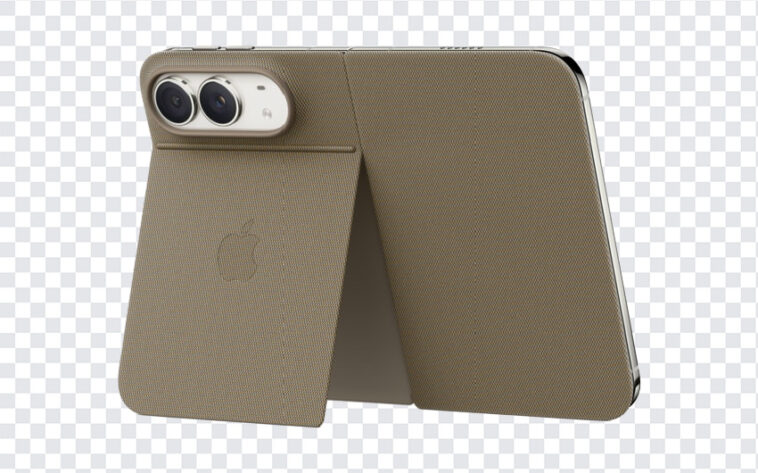 Apple IPhone Duo Folio Taupe PNG showcasing sleek design with transparent background PNG.