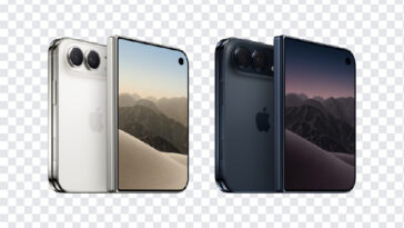 Apple IPhone Duo Colors PNG featuring two iPhones in different colors on a transparent background PNG.