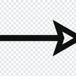 Black Arrow PNG in bold design, ideal for navigation icons, transparent background PNG.