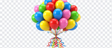 Colorful Balloons Bunch Transparent PNG featuring vibrant colors, ideal for celebrations, transparent background PNG.