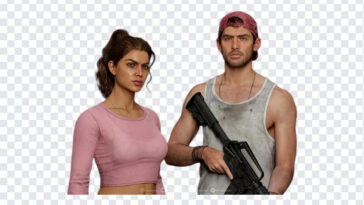 Jason And Lucia GTA 6 Characters in realistic style, perfect for game fan art, transparent background PNG.