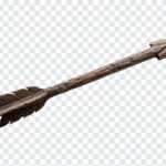 Rustic Wooden Arrow PNG with a natural, handcrafted look for design projects, transparent background PNG.