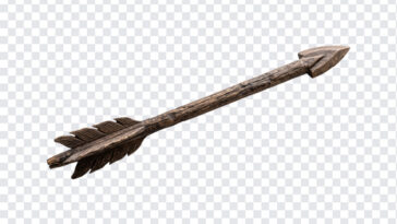 Rustic Wooden Arrow PNG with a natural, handcrafted look for design projects, transparent background PNG.