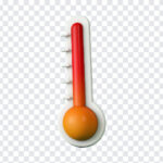 Thermometer Icon PNG in a 3D style, ideal for weather apps and educational content, transparent background PNG.