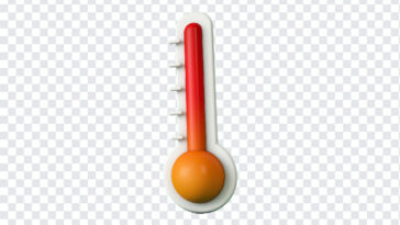 Thermometer Icon PNG in a 3D style, ideal for weather apps and educational content, transparent background PNG.