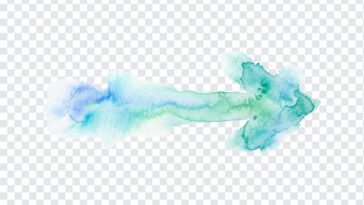 Watercolor Wash Arrow Transparent PNG with artistic style, ideal for design projects, transparent background PNG.