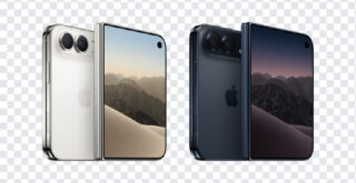 Apple IPhone Duo Colors PNG featuring two iPhones in different colors on a transparent background PNG.